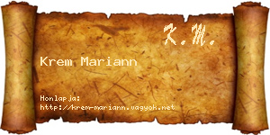 Krem Mariann névjegykártya